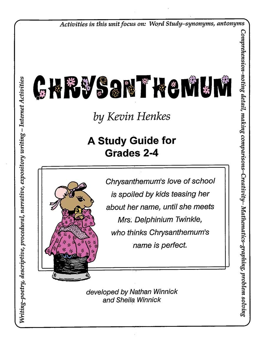 Chrysanthemum - Study Guide - Grades 2 To 4 - Ebook - Lesson Plan - Chrysanthemum Free Printable Activities