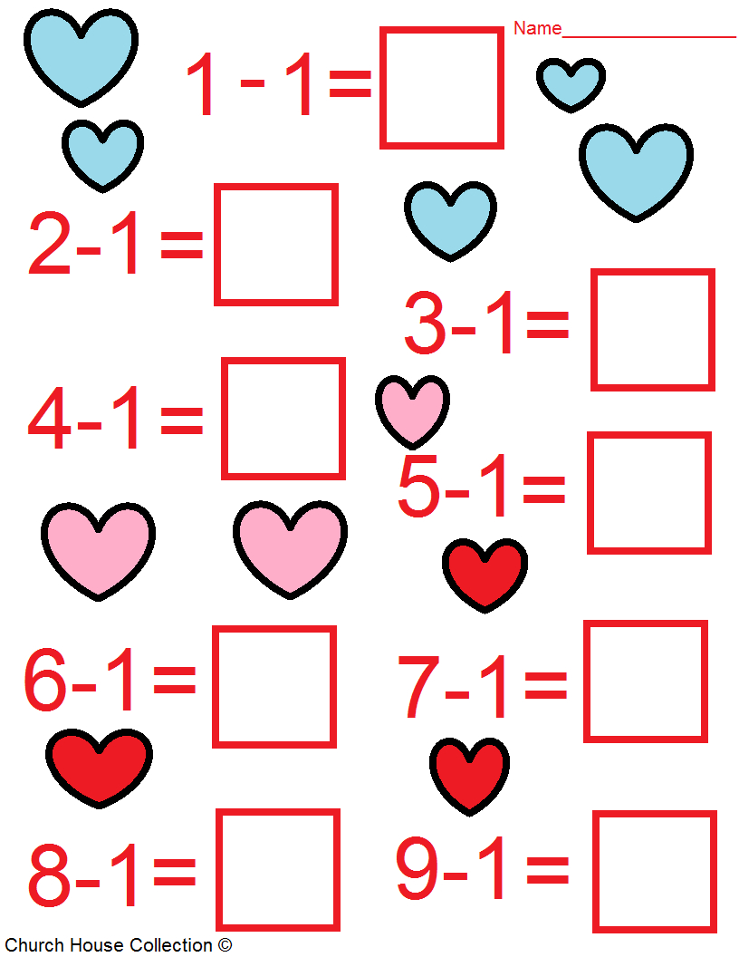 Church House Collection Blog: Valentine&amp;#039;s Day Math Worksheets For Kids - Free Printable Valentine Math Worksheets
