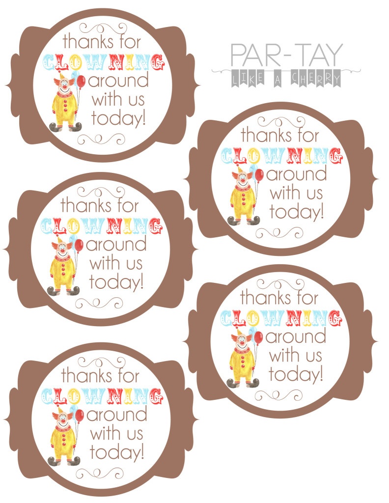 Circus Party Favor Tags - Party Like A Cherry - Party Favor Tags Free Printable