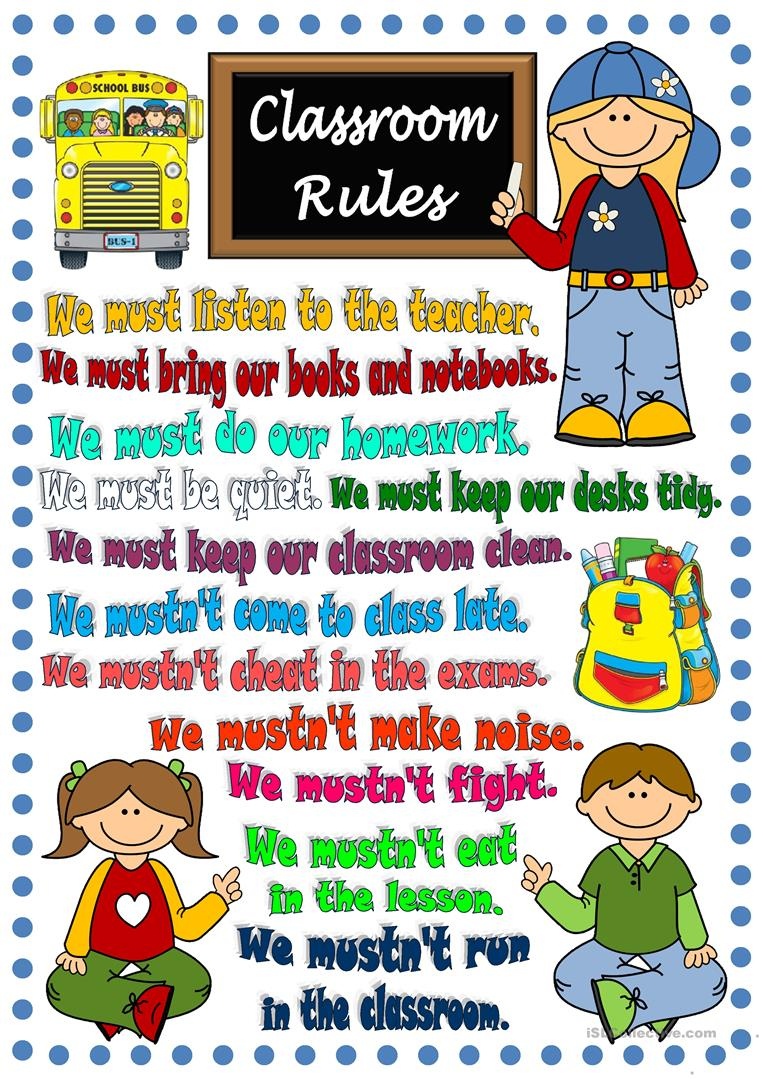 Classroom Rules - Poster Worksheet - Free Esl Printable Worksheets - Free Printable Classroom Rules Worksheets