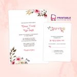 Clean, Delicate Vintage Floral Invitation And Rsvp Printable Pdf   Free Printable Rsvp