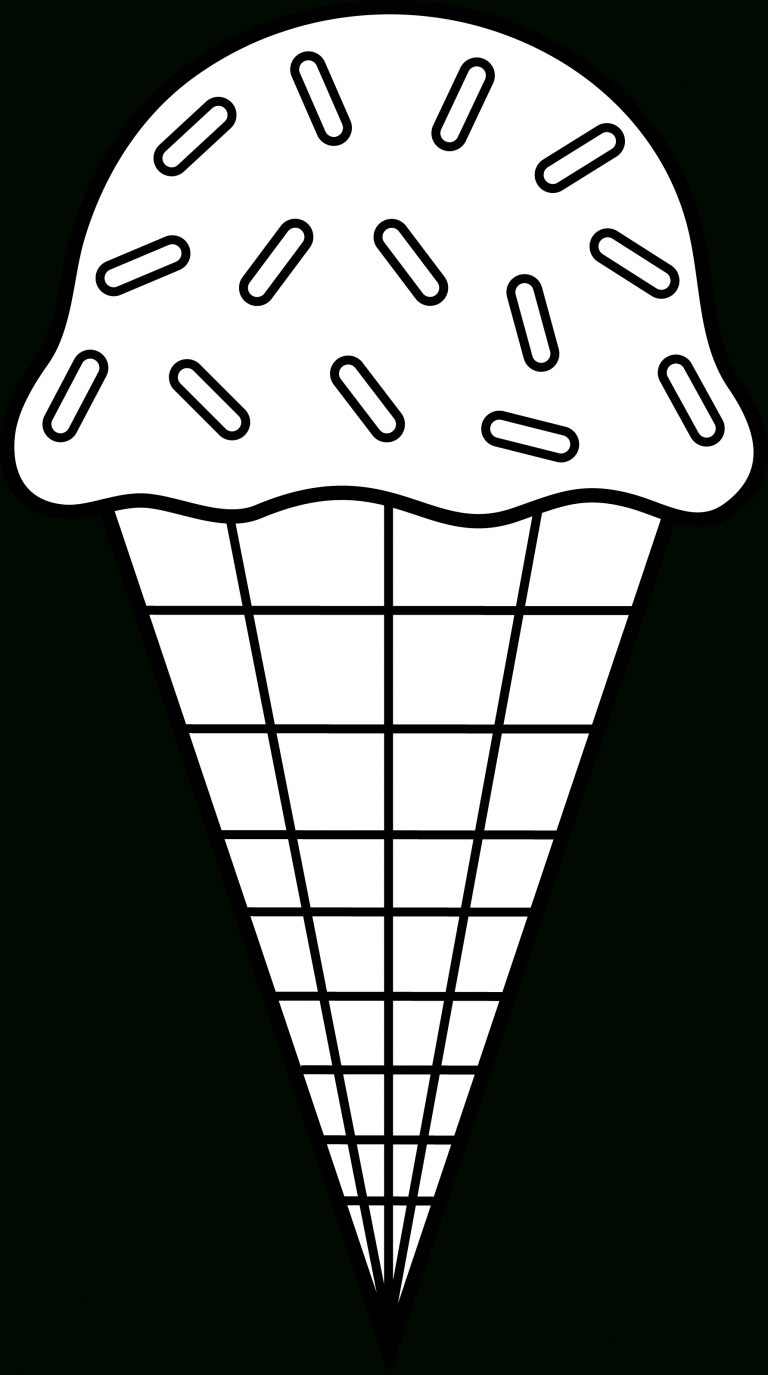 Colorable Ice Cream Line Art - Free Clip Art | Printables | Ice - Ice ...