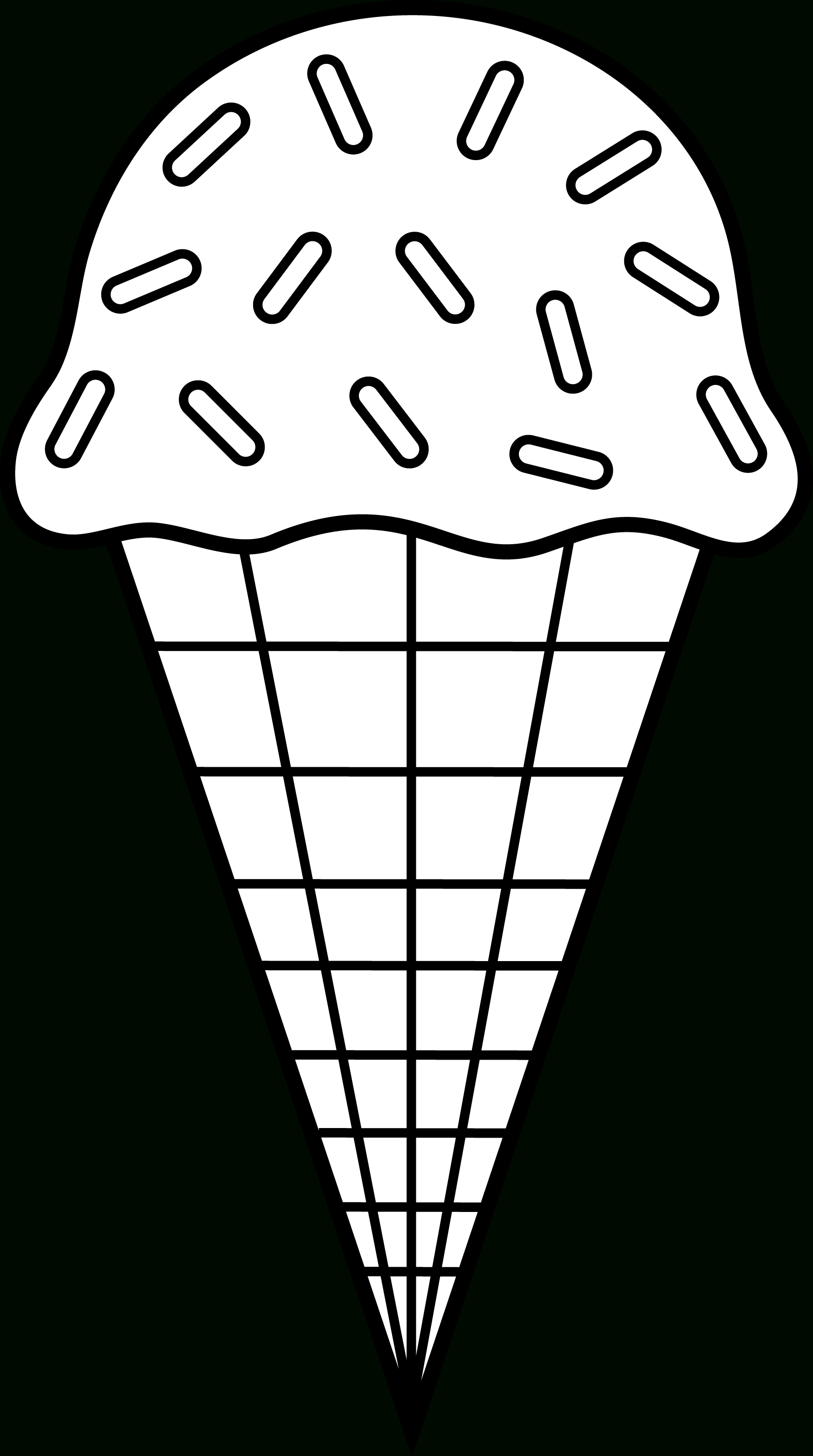 Colorable Ice Cream Line Art - Free Clip Art | Printables | Ice - Ice Cream Cone Template Free Printable