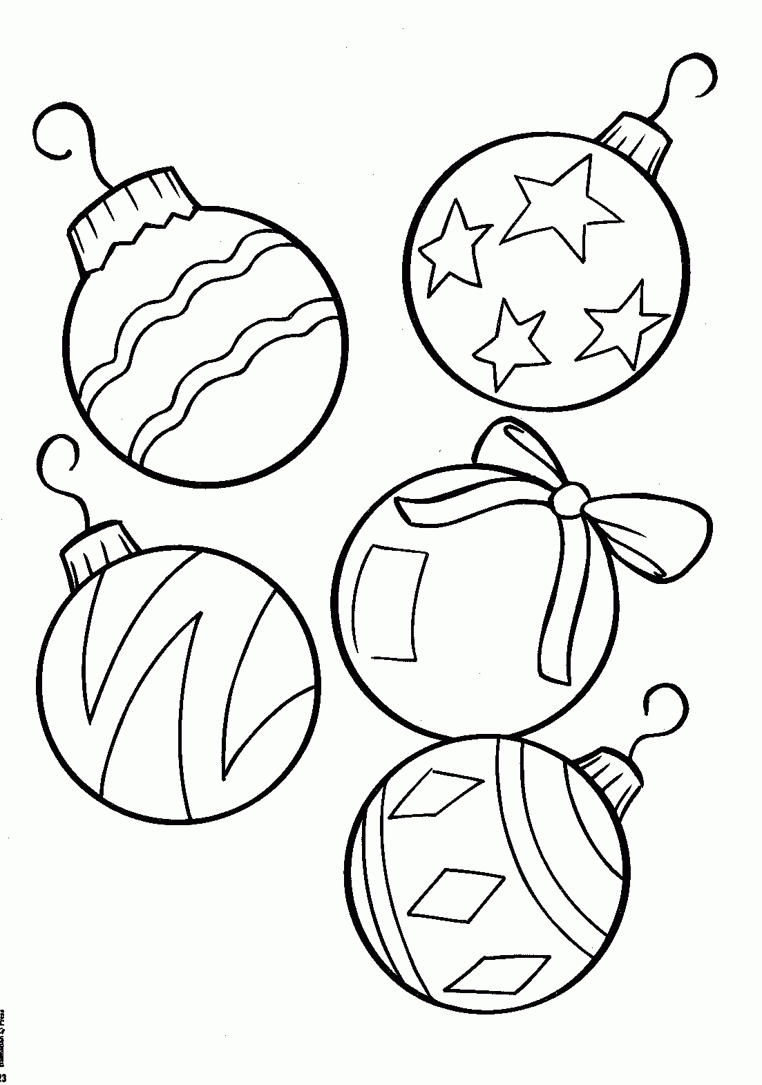 Free Printable Christmas Tree Ornaments Coloring Pages - Free Printable