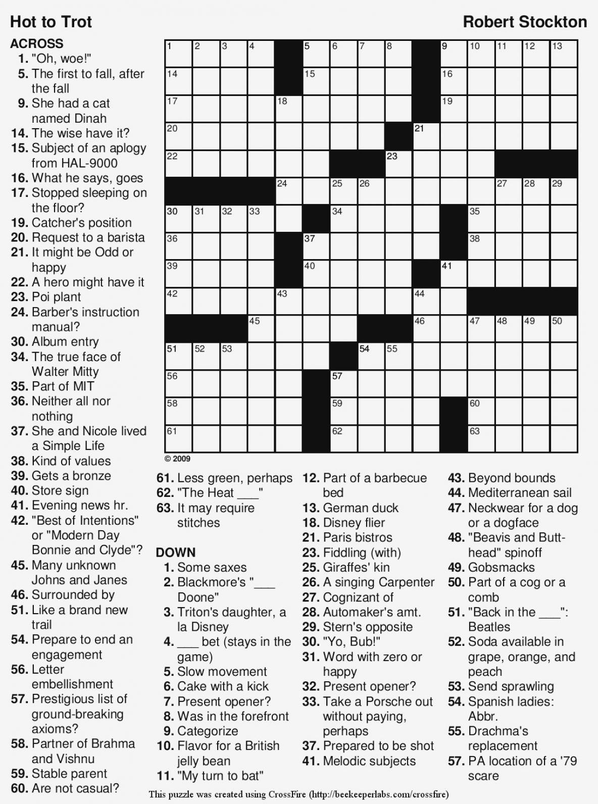 Coloring ~ Coloring Easy Printable Crossword Puzzles Large Print - Free Easy Printable Crossword Puzzles For Adults