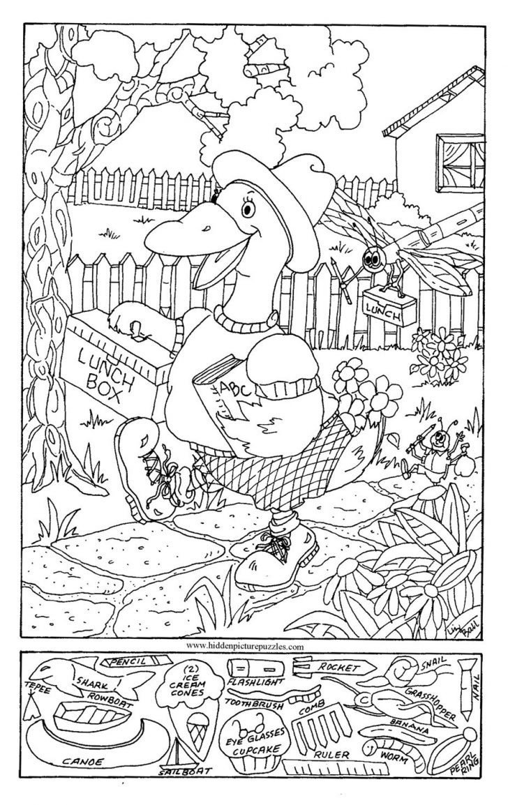 Coloring Page ~ Hidden Picture Coloring Pages Unconditional Pictures - Free Printable Seek And Find