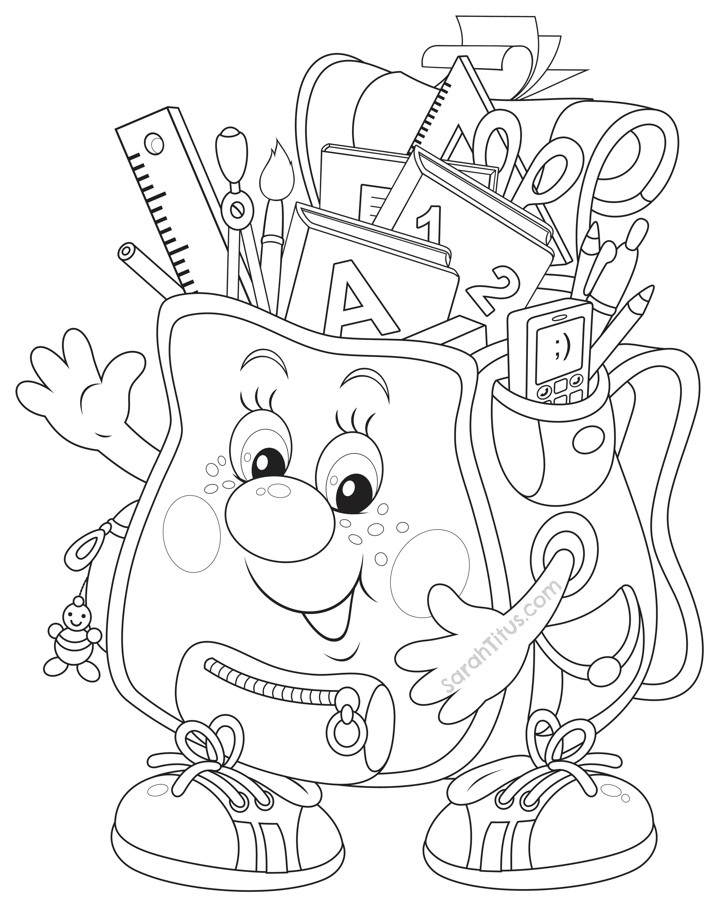 Coloring Pages Back To School Theme Clip | Coloring Pages - Free Printable First Day Of School Coloring Pages