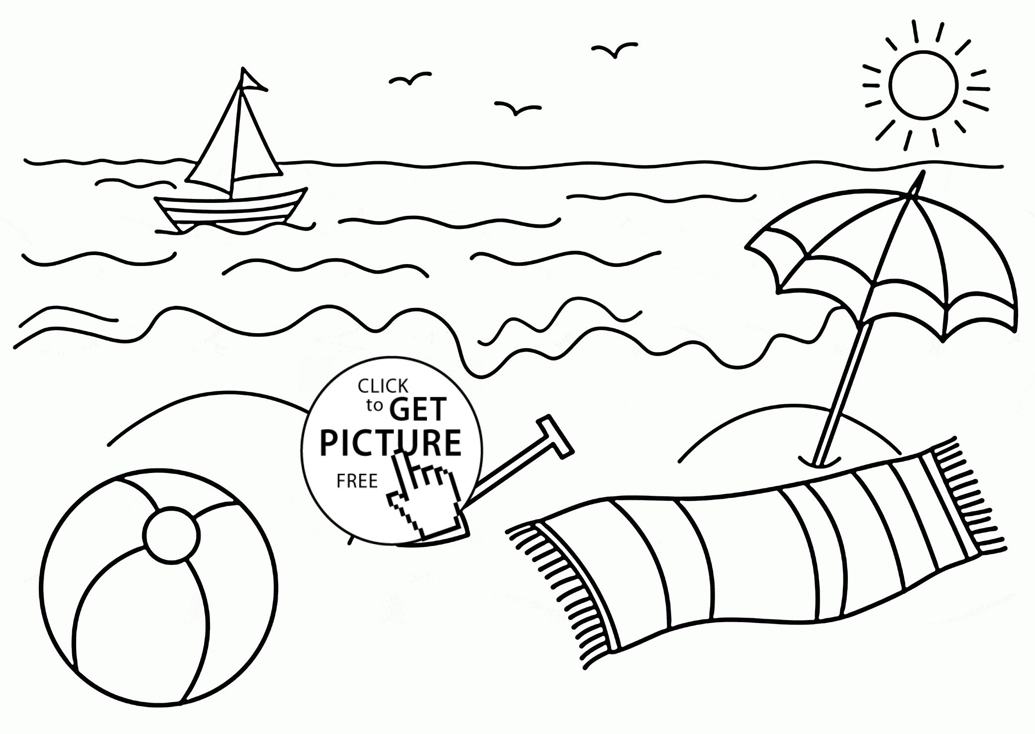 Free Printable Beach Coloring Pages Free Printable
