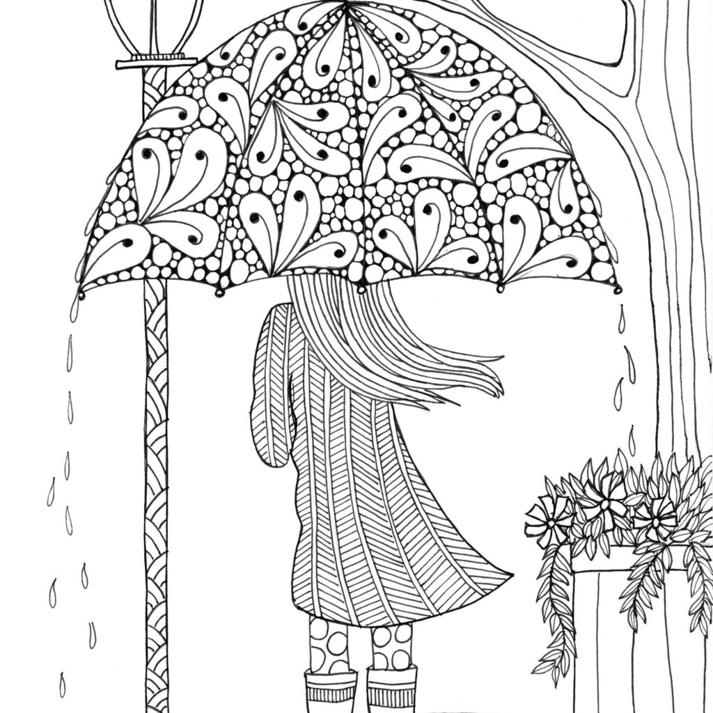 Coloring ~ Umbrellagirl Adult Coloring Books Nature Free Printable - Free Printable Nature Coloring Pages For Adults