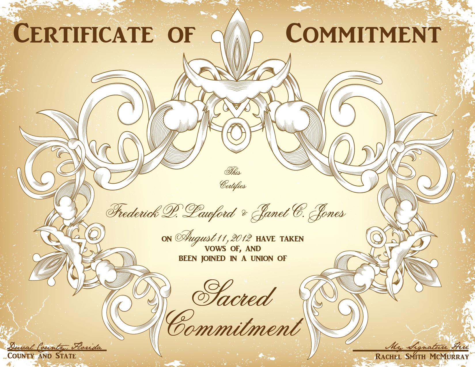 Commitment Certificate Free Printable