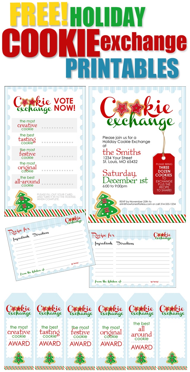 Cookie Exchange Party {Free Printables} - How To Nest For Less™ - Free Christmas Cookie Exchange Printable Invitation