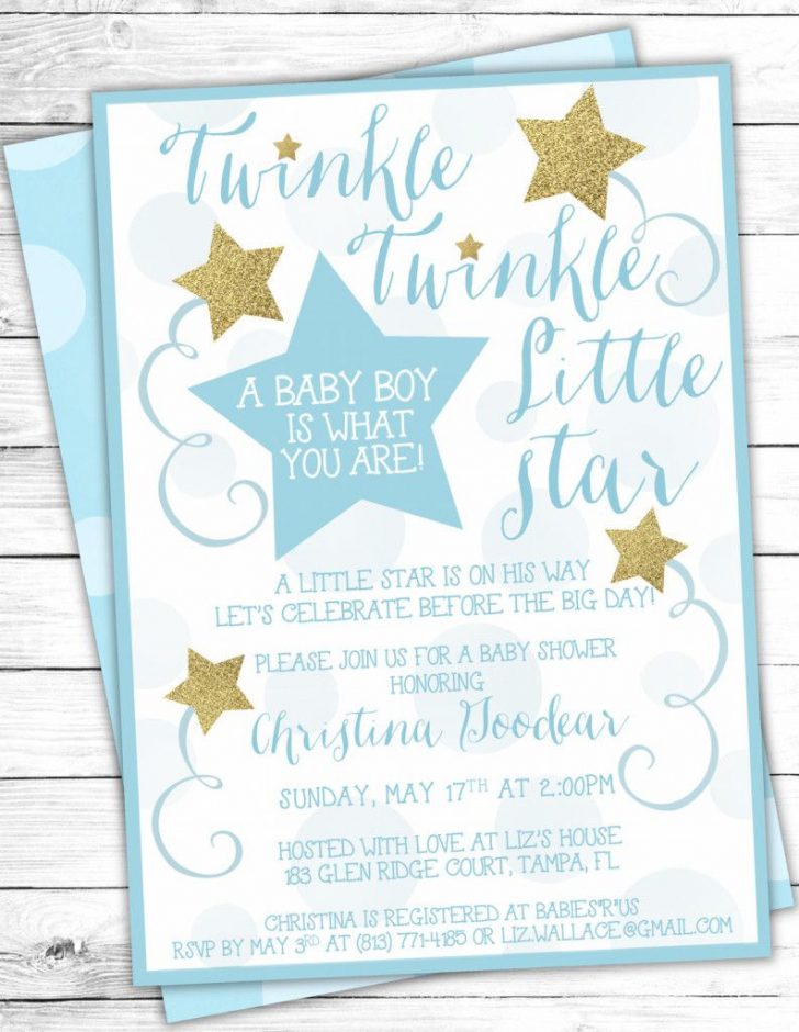 Free Printable Twinkle Twinkle Little Star Baby Shower Invitations