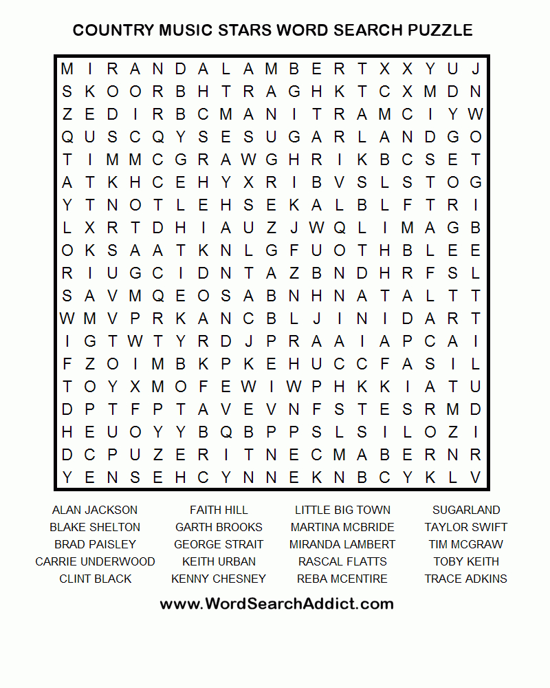 Word Search Maker World Famous From The Teacher s Corner Free Printable Music Word Searches