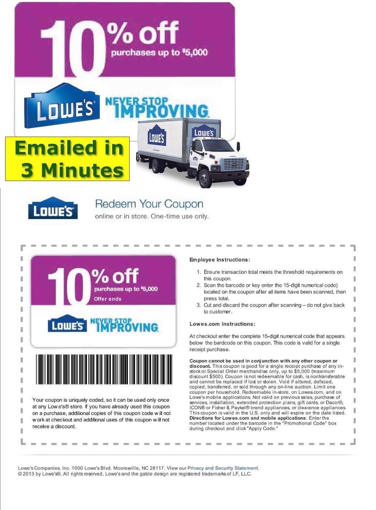 Coupons: (5X) Five Lowes 10% Off Printable-Coupon Fast Email Exp 4 - Free Printable Similac Coupons Online