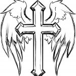 Cross Coloring Pages Fresh Cross With Wings Coloring Page | Coloring   Free Printable Cross Tattoo Designs