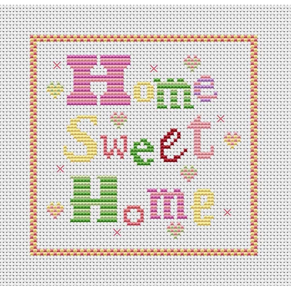 Cross Stitch Patterns Free Printable | Home Sweet Home Free Chart - Needlepoint Patterns Free Printable