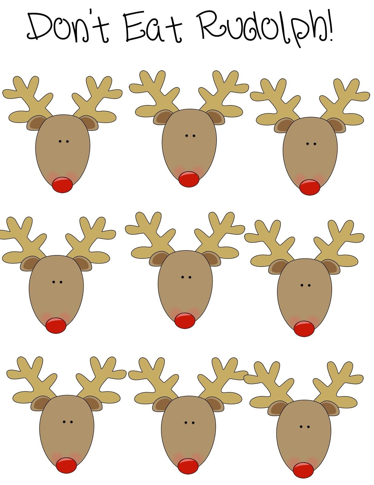 Crystal&amp;#039;s Craft Spot: Don&amp;#039;t Eat Rudolph? (Free Printable) Christmas - Don T Eat Pete Free Printable