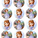 Cupcake Toppers Princess Sofia The First Inspired Round Disney   Free Printable Sofia Cupcake Toppers