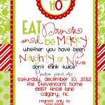Custom Designed Christmas Party Invitations Eat Drink And Be Merry   Free Printable Christmas Party Invitations