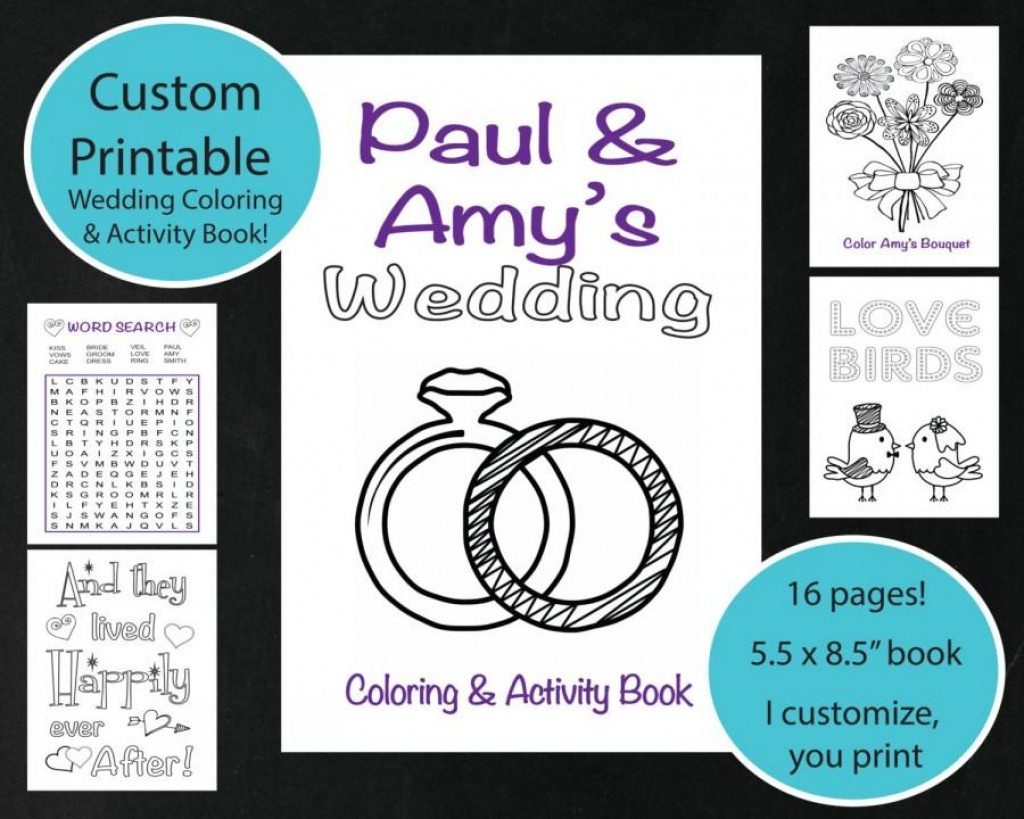 Custom Printable Wedding Coloring &amp;amp; Activity Book, Personalized In - Free Printable Personalized Children&amp;#039;s Books