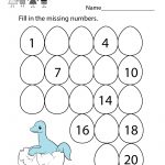 Cute Dinosaur Fill In The Missing Numbers Worksheet To Download   Free Printable Missing Number Worksheets