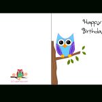 Cute Owl Sitting On A Branch Happy Birthday Card | Favorite   Free Online Funny Birthday Cards Printable