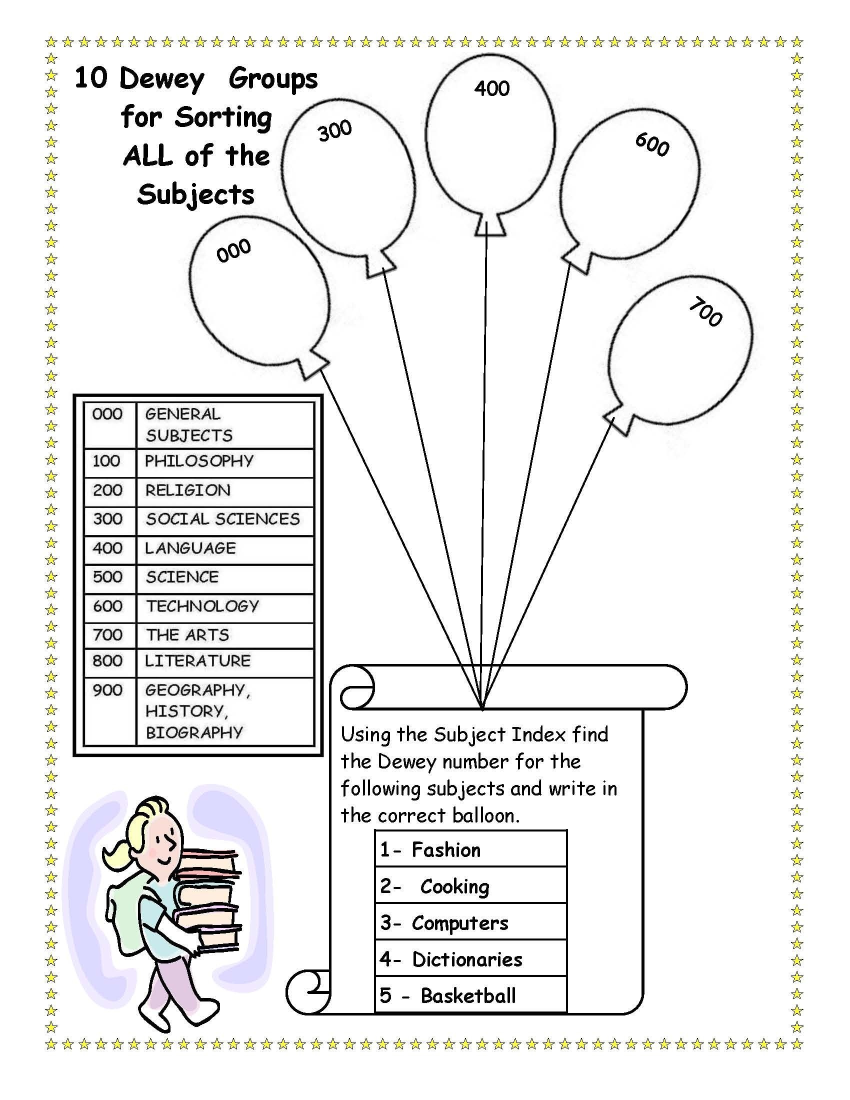 Cute, To Bad I Killed Dewey. Library Skills Worksheet. | Cool Ideas - Free Library Skills Printable Worksheets