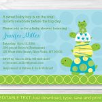 Cute Turtle Frog Baby Shower Invitation / Turtle Baby Shower | Etsy   Free Printable Turtle Baby Shower Invitations