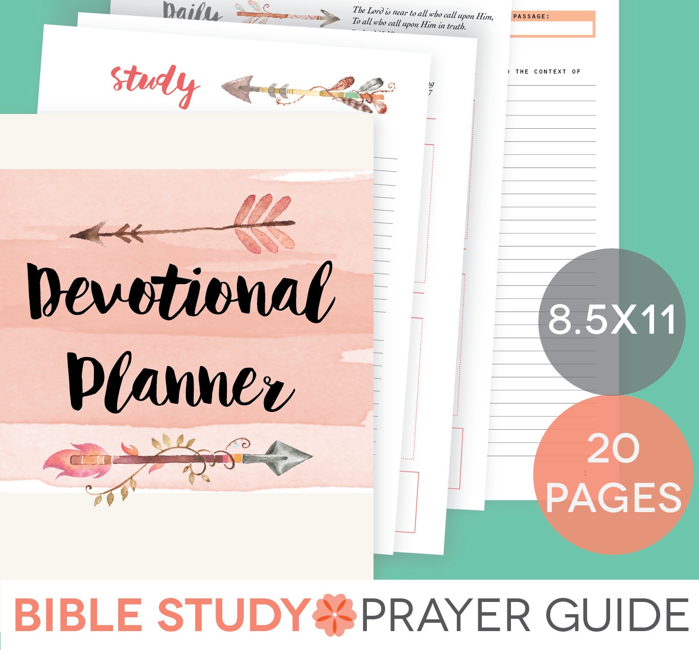 Daily Devotional Printable Set Weekly Bible Study Guide | Etsy - Free Printable Bible Study Guides