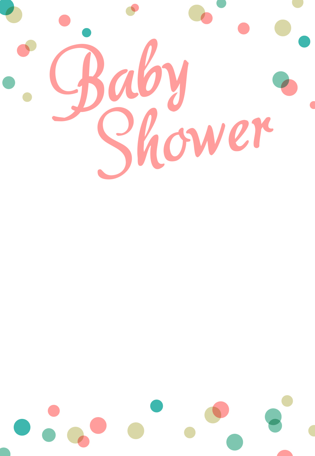 Dancing Dots Borders - Free Printable Baby Shower Invitation - Free Printable Baby Shower Invitations