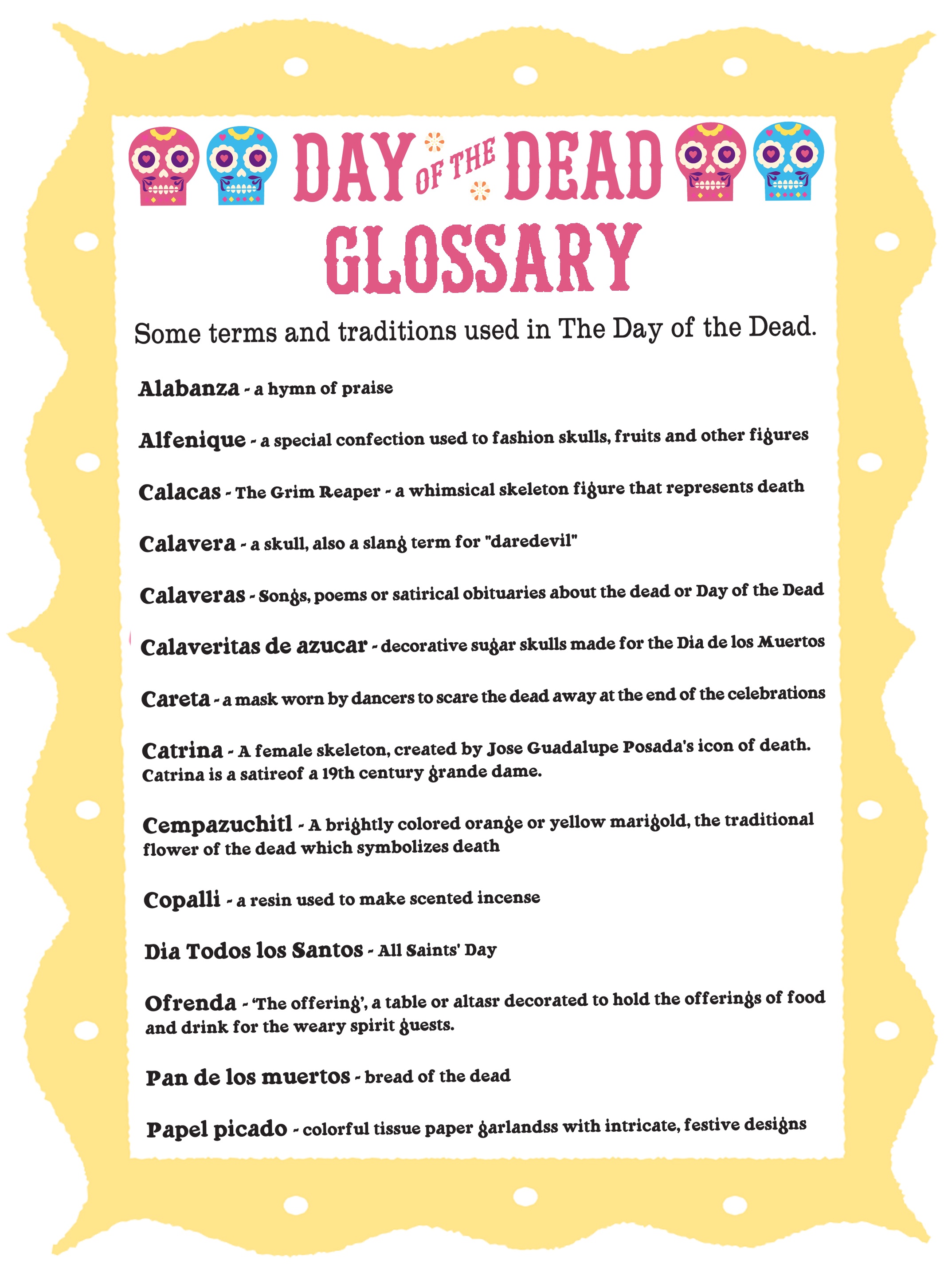 Free Printable Day Of The Dead Worksheets Free Printable