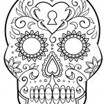 Day Of The Dead Sugar Skull Coloring Page | Free Printable   Free Printable Sugar Skull Day Of The Dead Mask