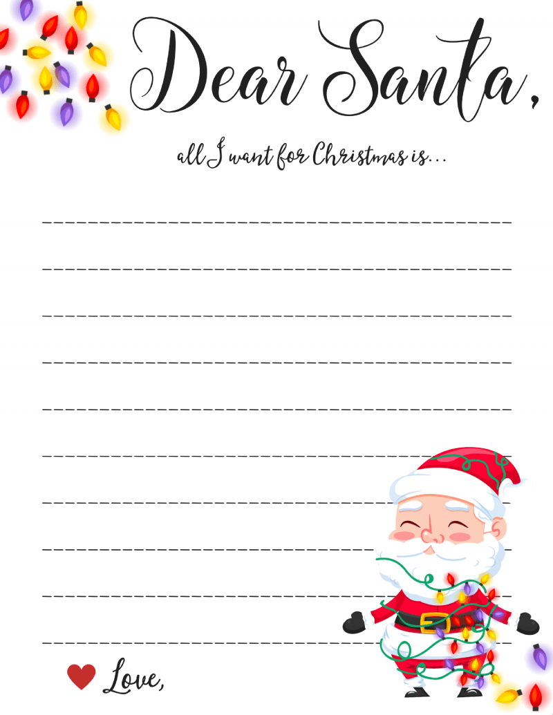 Dear Santa Letter: Free Printable Downloads - - Free Santa Templates Printable