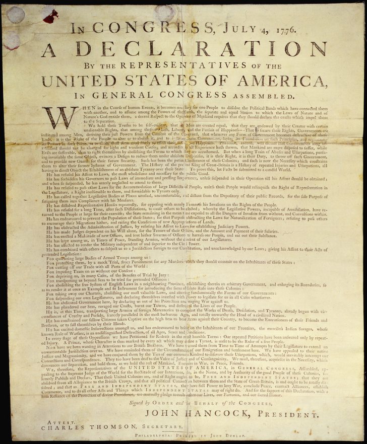 Free Printable Copy Of The Declaration Of Independence
