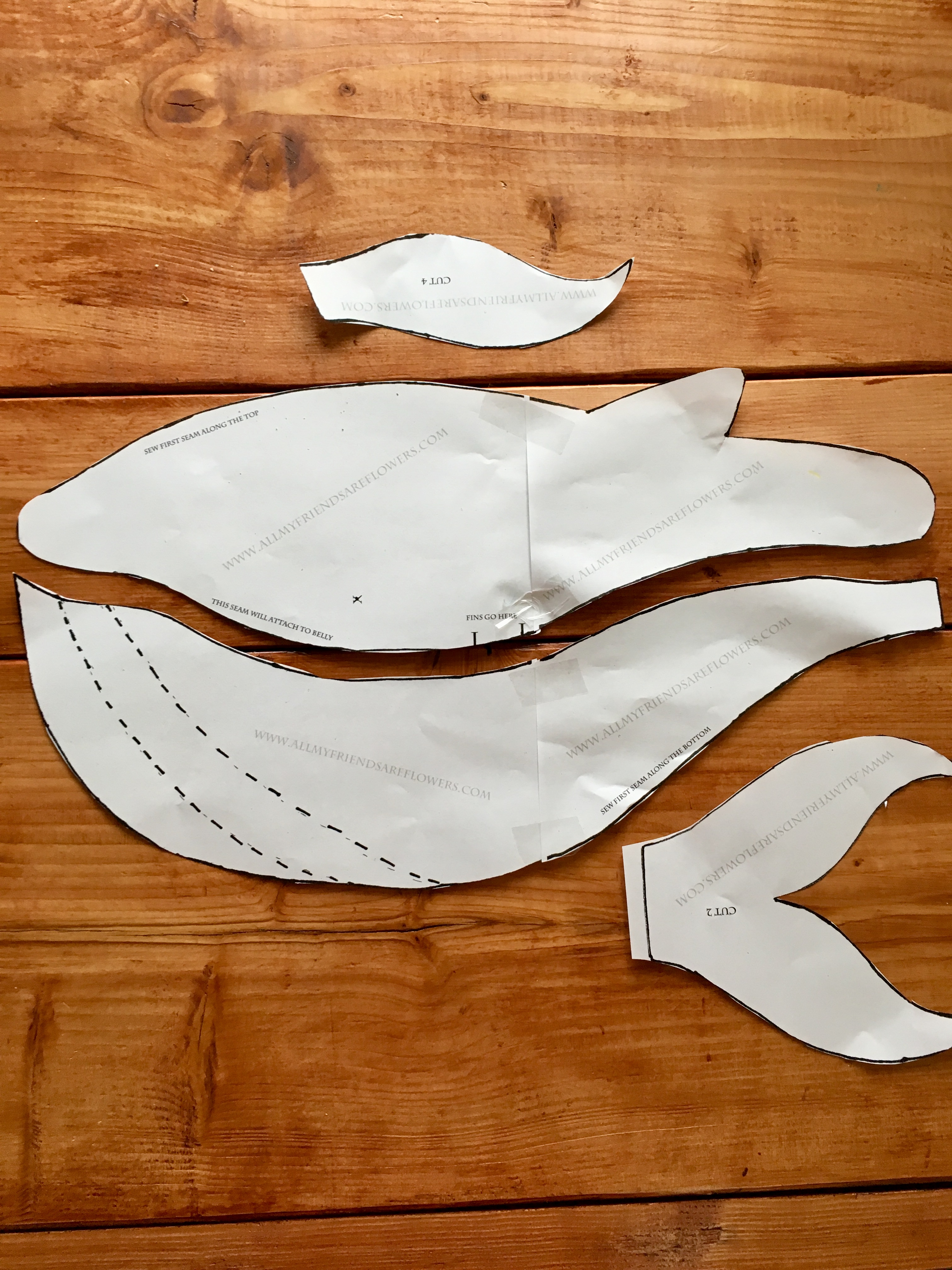 Denim Whale Tutorial &amp;amp; Printable Pattern - Free Printable Whale Template
