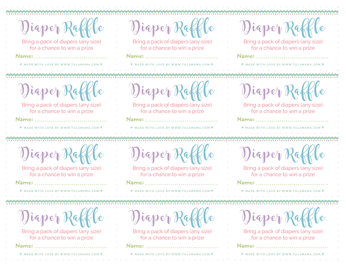 Diaper Raffle Tickets: The Highly Effective Strategy To Getting More - Free Printable Diaper Raffle Tickets