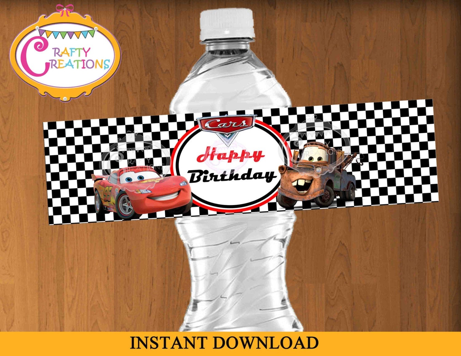 Disney Cars Water Bottle Label Mcqueen Water Bottle Labels | Etsy - Free Printable Cars Water Bottle Labels