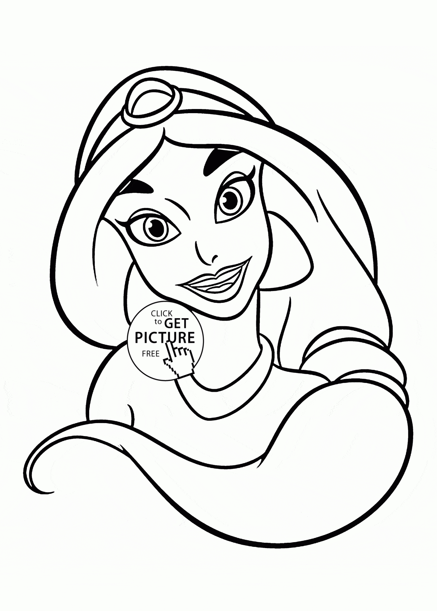 Princess Jasmine Face Coloring