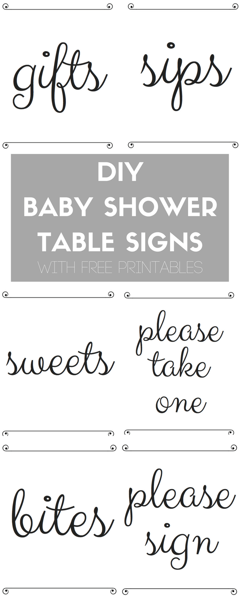 Diy Baby Shower Table Signs With Free Printables | Best Of The Blog - Free Printable Baby Shower Table Signs