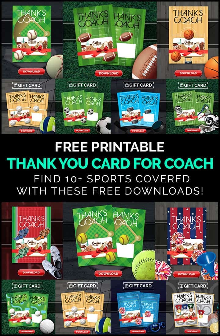 Diy Coach Gifts: Printable Thank You Card For Coach - Free Printable Soccer Thank You Cards