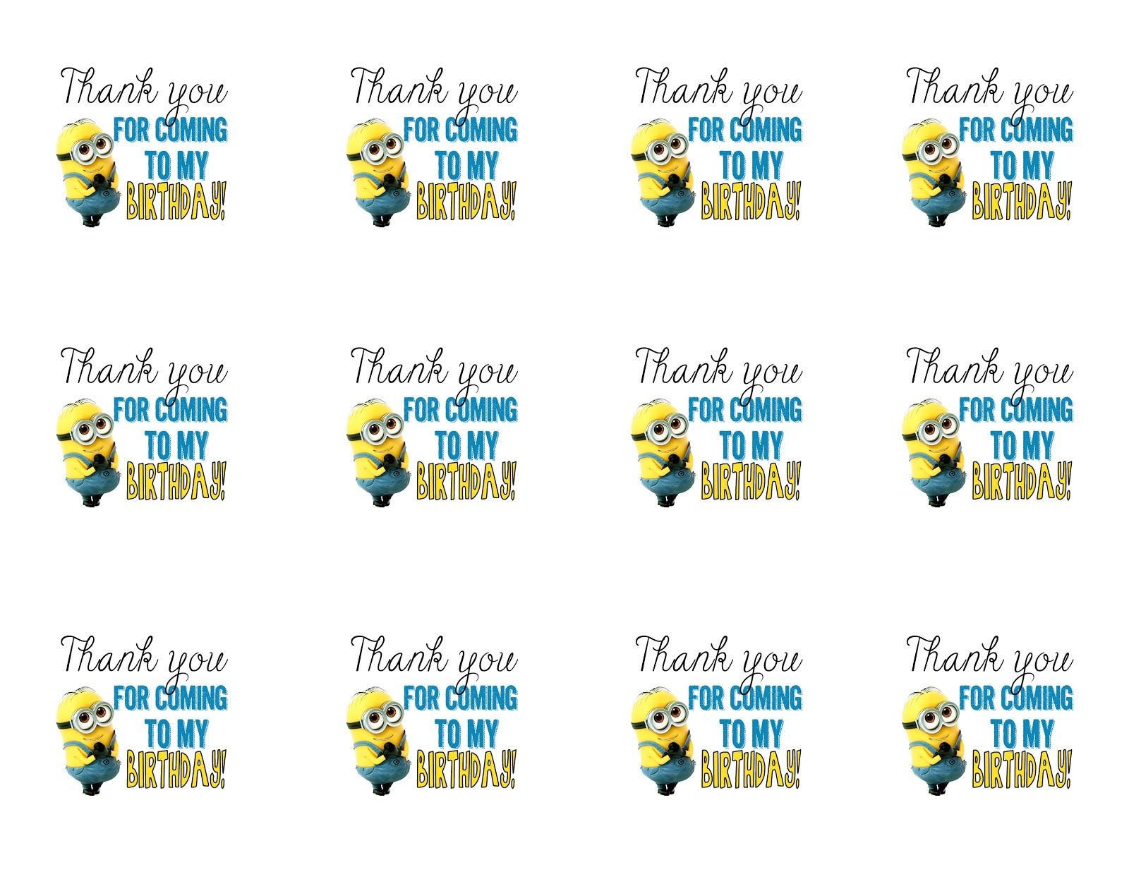 Minion Free Birthday Printables