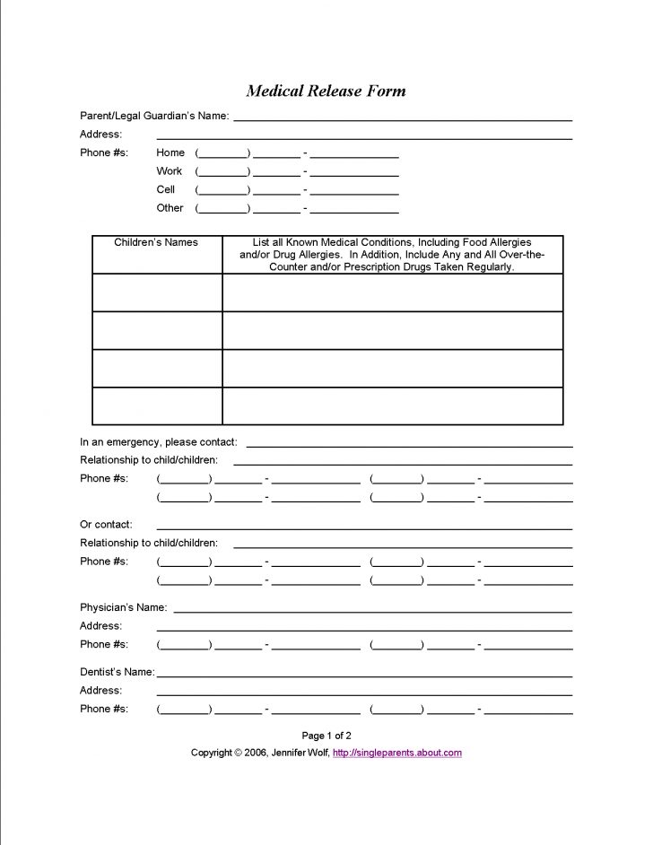 Do You Have A Medical Release Form For Your Kids Travel Consent 