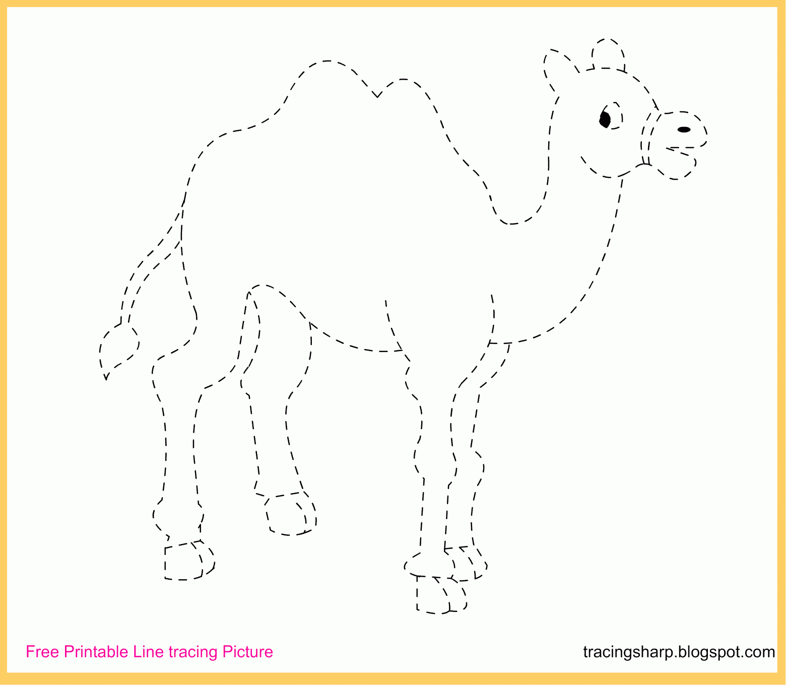 Download Free Printable Camel Line Tracing Drawing Worksheets For - Free Printable Drawing Worksheets