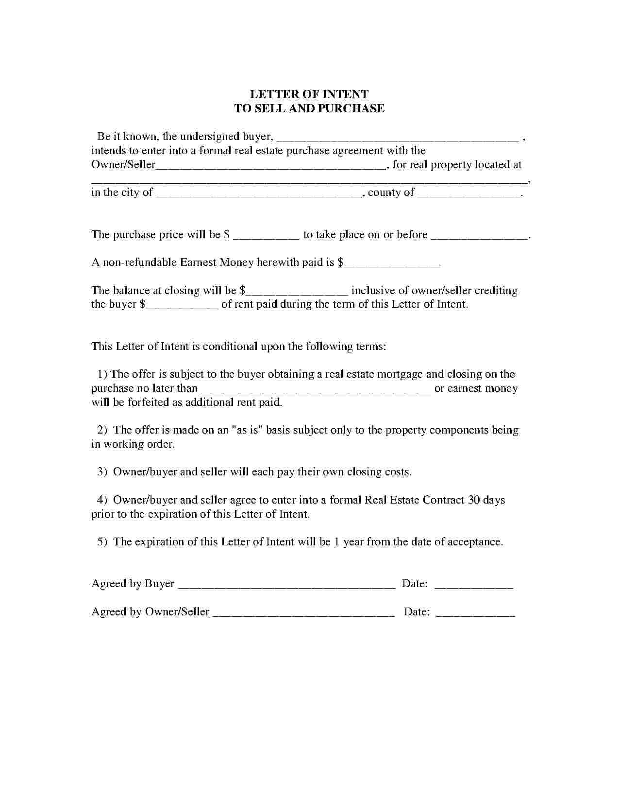 Free Printable Real Estate Purchase Agreement Printable Templates