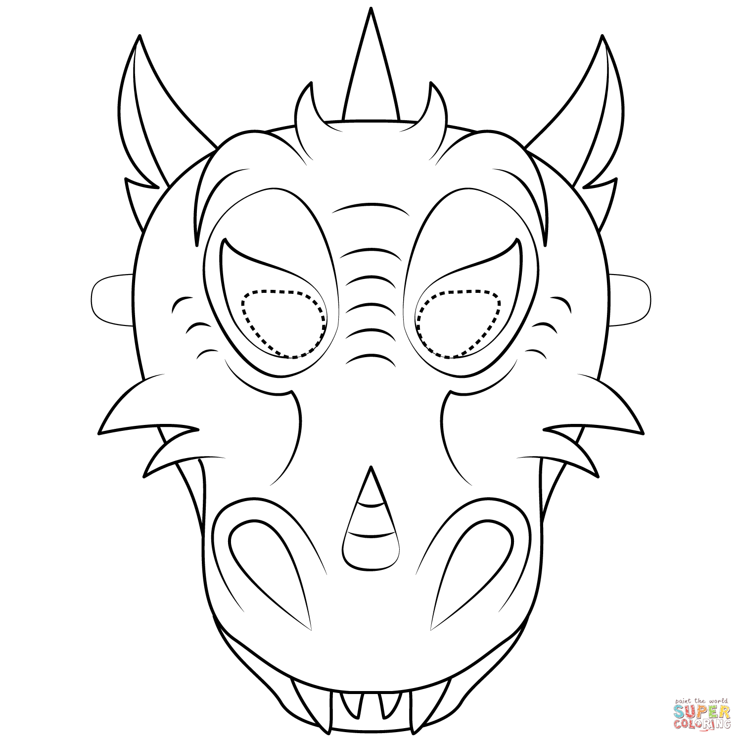 Chinese Dragon Mask Coloring Page Free Printable Coloring Pages