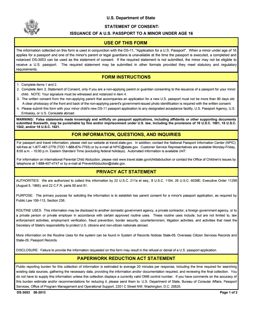 Learn How To Fill The Passport Application Form Ds 11 Us Passport Free Printable Ds 11 Free 8915