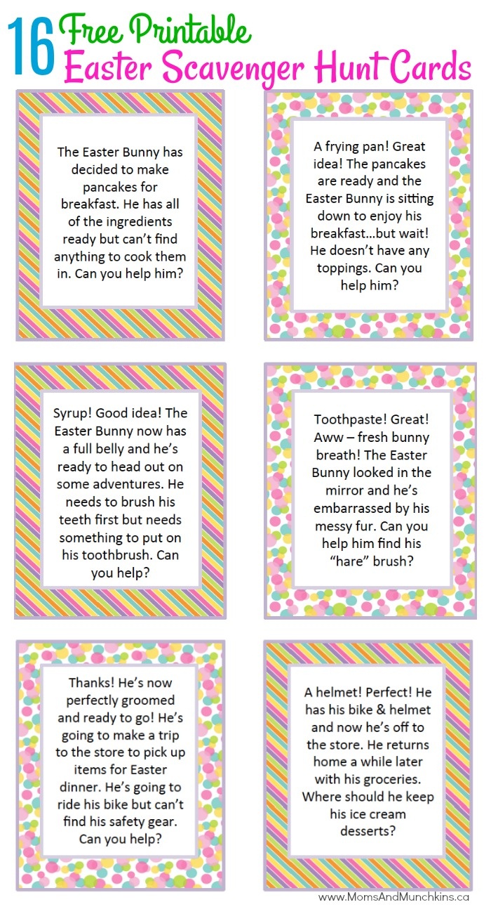 Easter Scavenger Hunt Riddles Free Printable Free Printable