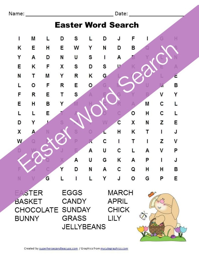 Easter Word Search Free Printable For Kids - Word Search Free Printable Easy