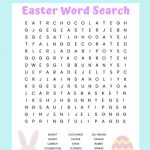 Easter Word Search Free Printable Worksheet For Kids   Free Printable Easter Puzzles For Adults
