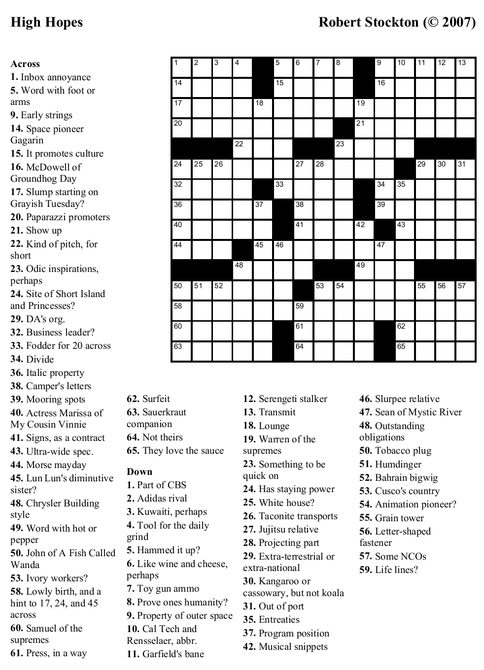 Free Online Printable Crossword Puzzles Free Printable